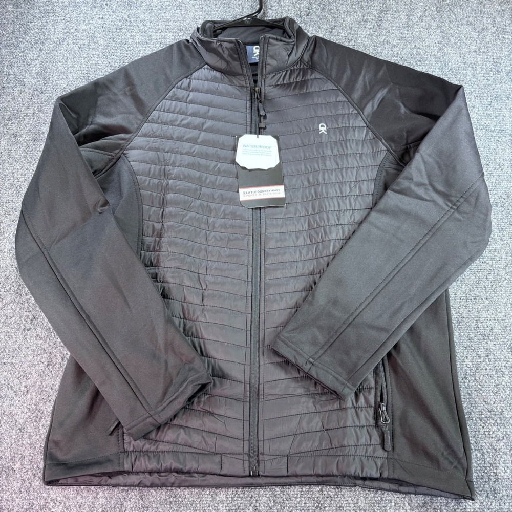 Little Donkey Andy Jacket Mens Medium Black Waterproof Hybrid Quilted NWT Hiking